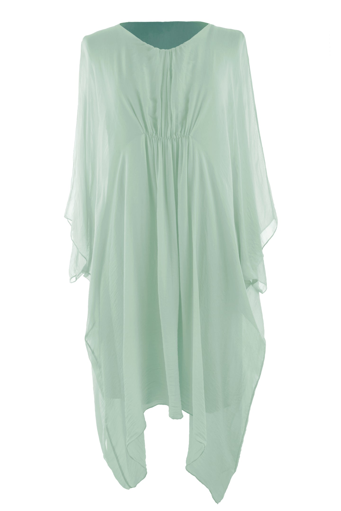 Ruched Front Silk Dress