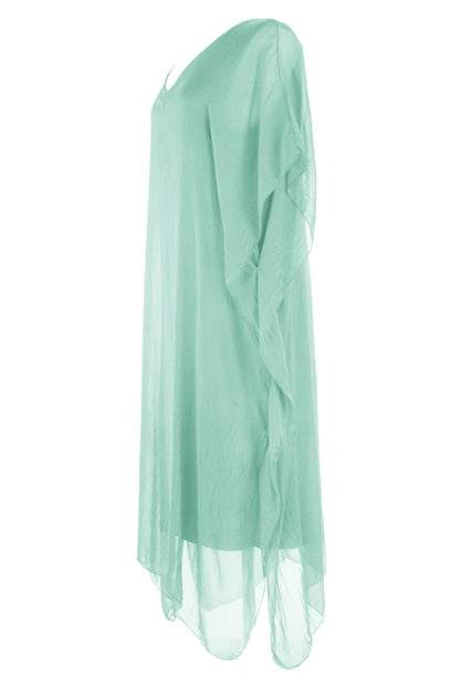 Batwing Silk Kaftan Midi