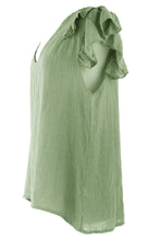 Load image into Gallery viewer, Sleeveless Frill Shoulder Linen Top
