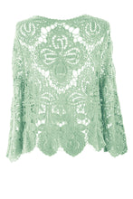 Load image into Gallery viewer, Tie Front Crochet Cardigan
