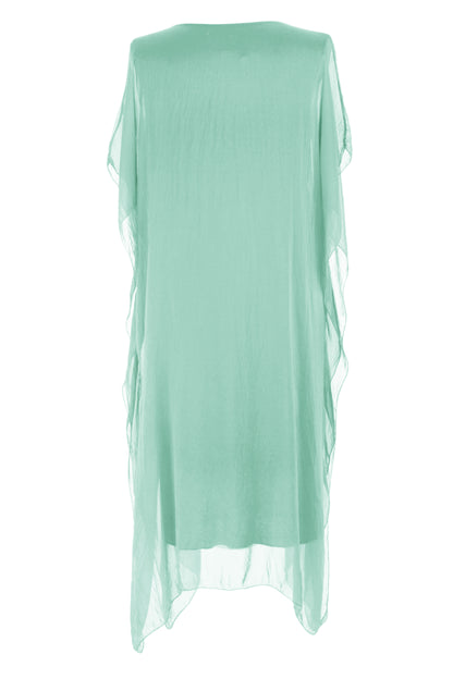 Batwing Silk Kaftan Midi