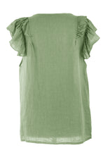 Load image into Gallery viewer, Sleeveless Frill Shoulder Linen Top
