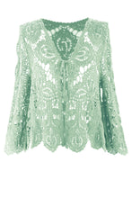 Load image into Gallery viewer, Tie Front Crochet Cardigan
