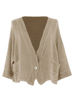 Load image into Gallery viewer, One Button Teabag Linen Jacket
