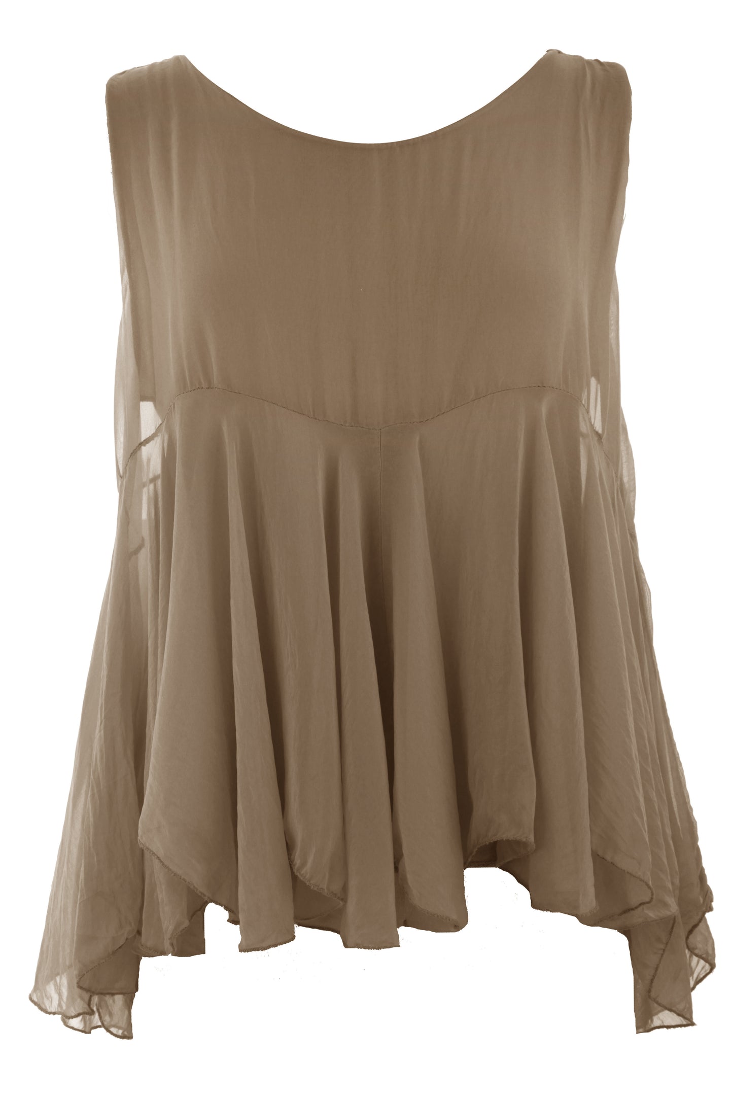 Sleeveless Swing Silk Top