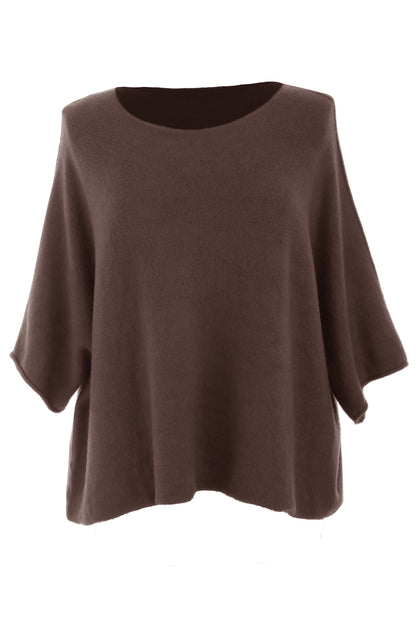 Batwing Short Sleeve Soft Knit Jumper