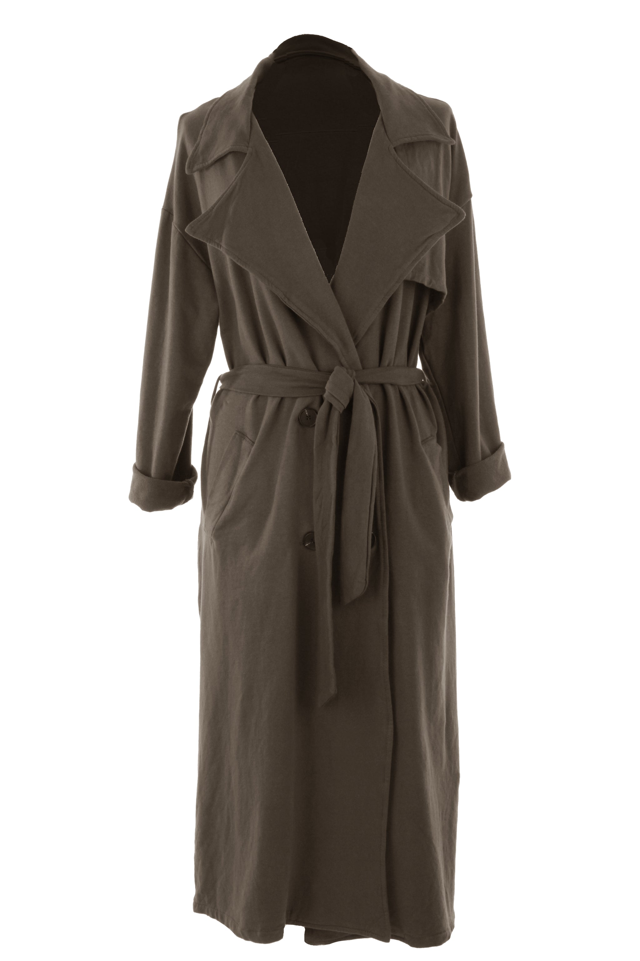 Ameri VINTAGE LONG COAT LIKE BELT DRESS（Abercrombie and Fitch Co 