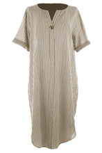 Load image into Gallery viewer, Button Detail Stripe Midi
