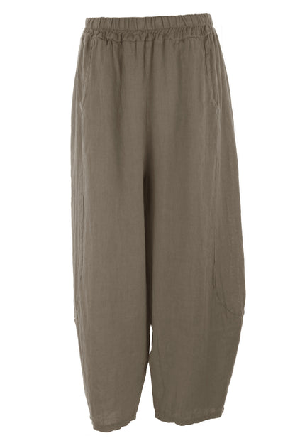 2 Pocket Barrel Leg Linen Trouser