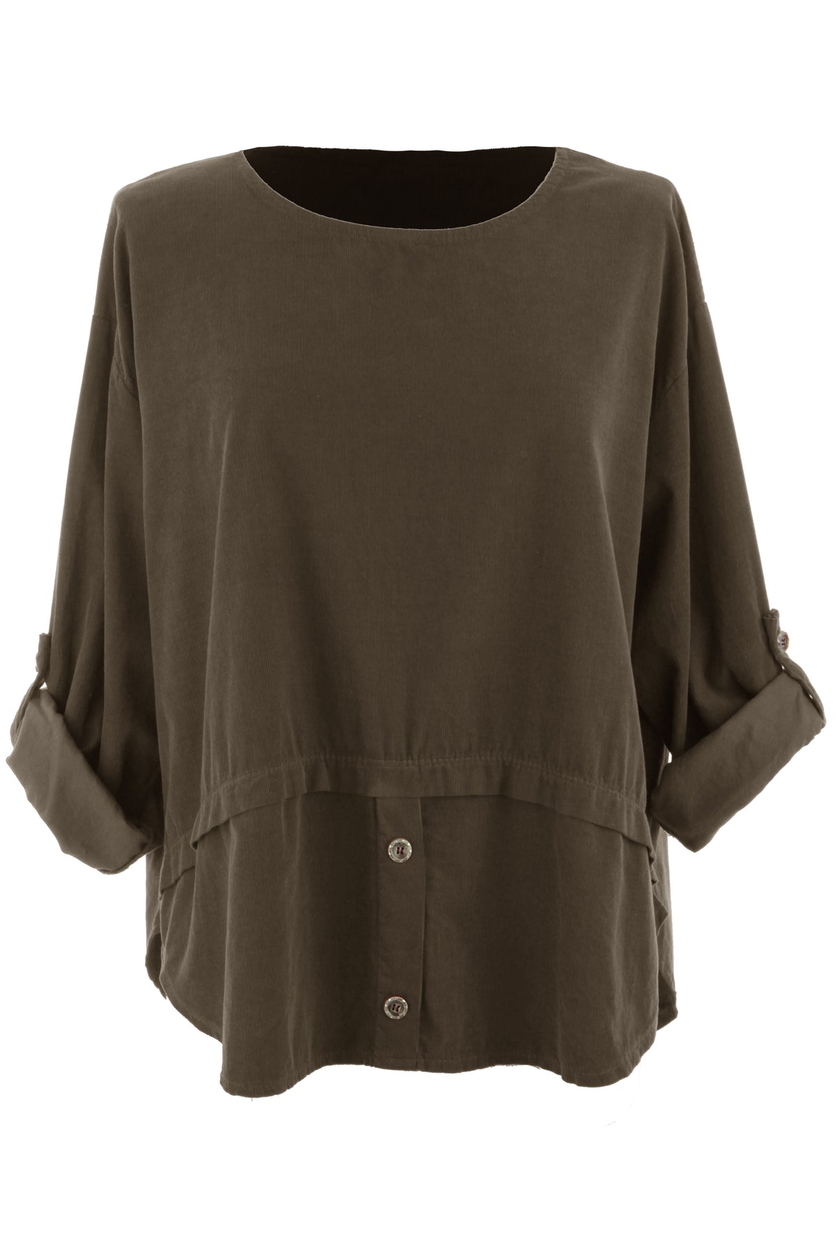 Button Detail Layer Corduroy Top