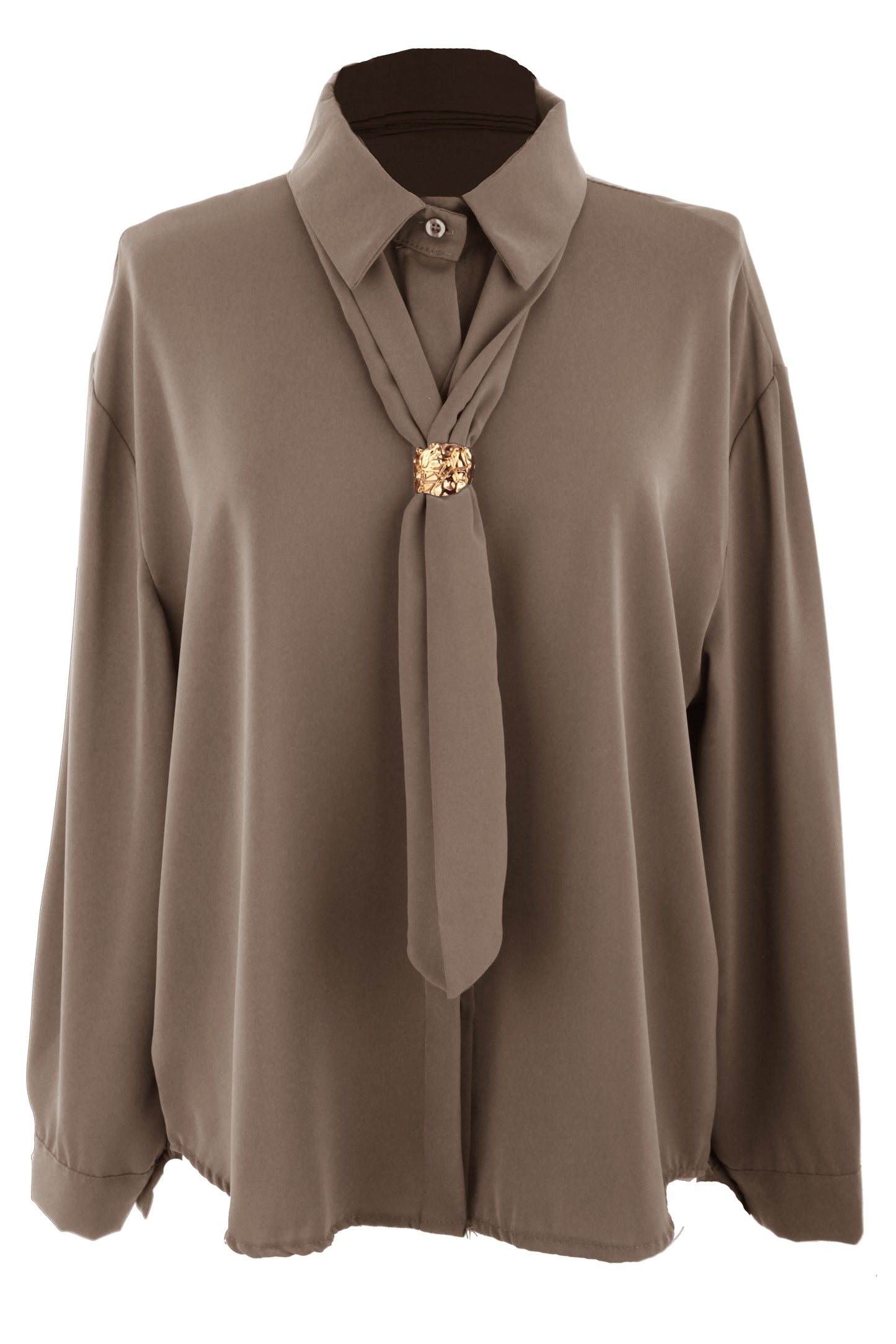 3 Piece Broach Scarf Shirt