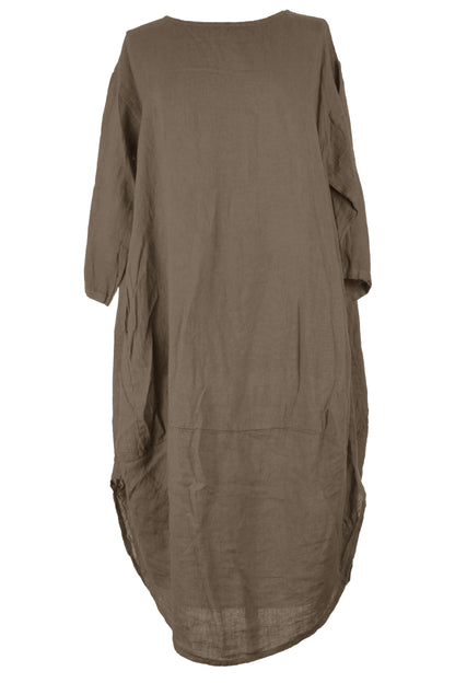 2 Pocket Cocoon Linen Midi