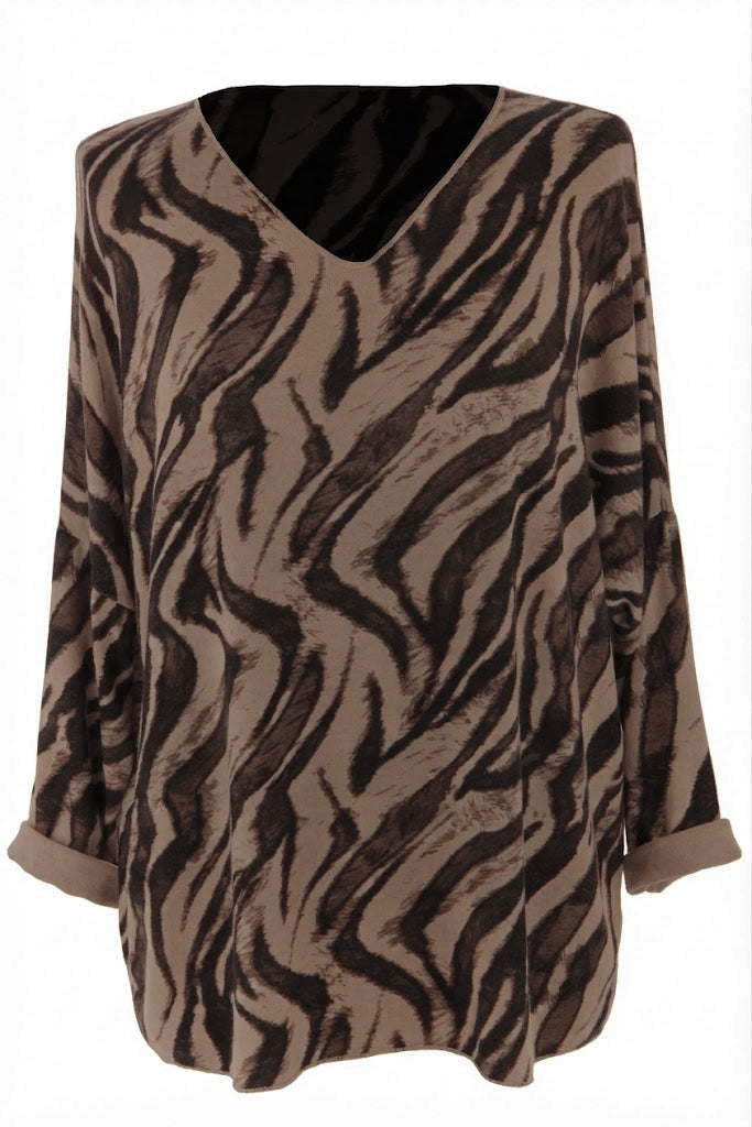 Zebra Print Lightweight Jumper