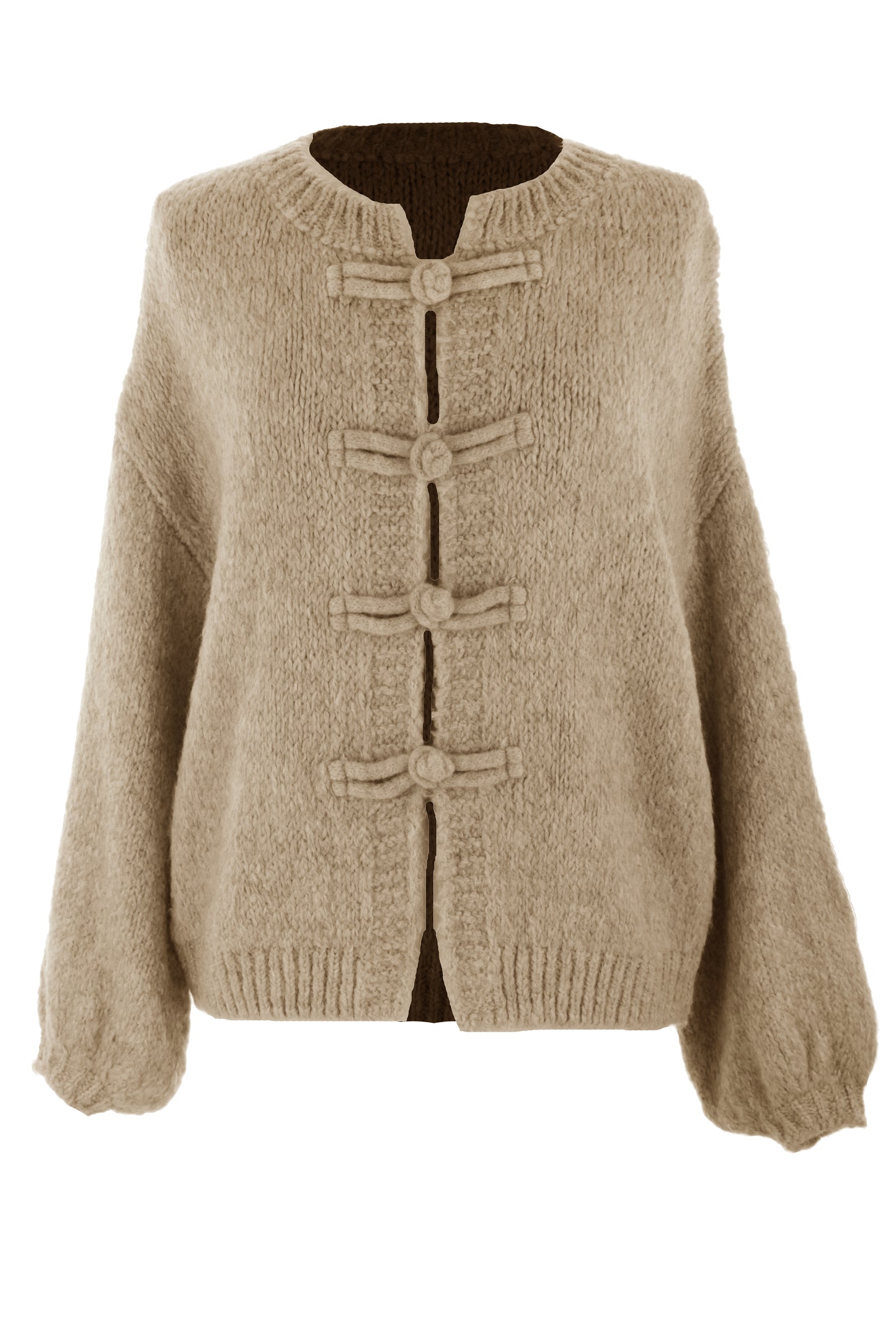 Frog Fastening Wool Cardigan