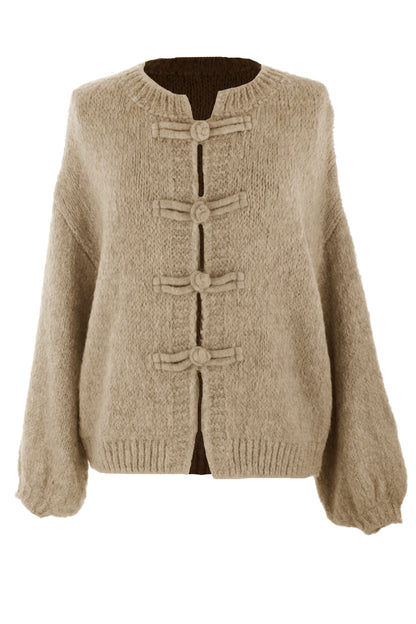 Frog Fastening Wool Cardigan