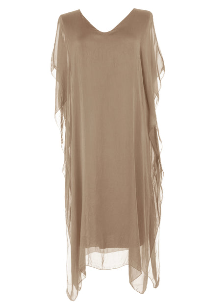 Batwing Silk Kaftan Midi