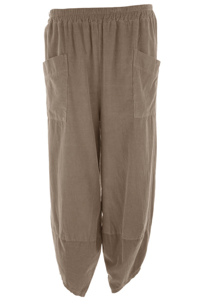 Tulip Ankle Barrel Leg Corduroy Trouser