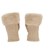 Load image into Gallery viewer, Faux Fur Cashmere Knit Fingerless Gloves
