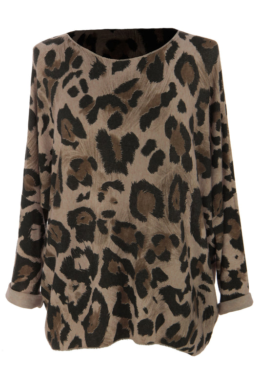 Leopard Print Lightweight Jumper