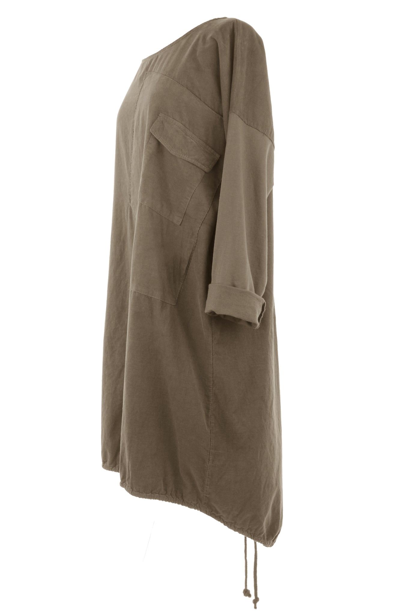 Ladies Women Italian Lagenlook Flap Pocket Drawstring Corduroy Dress –  Texture Online