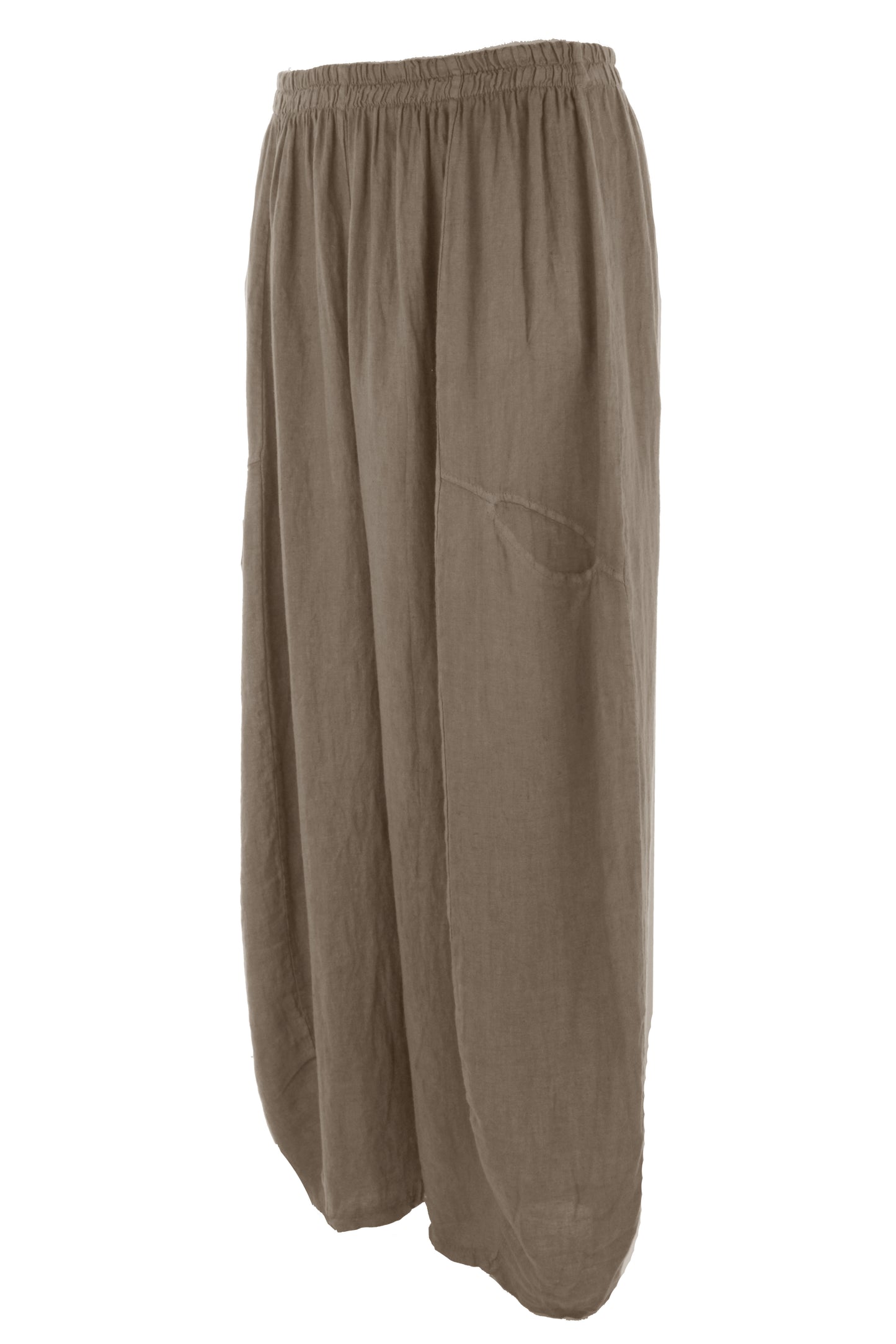 2 Slit Pocket Barrel Leg Linen Trouser