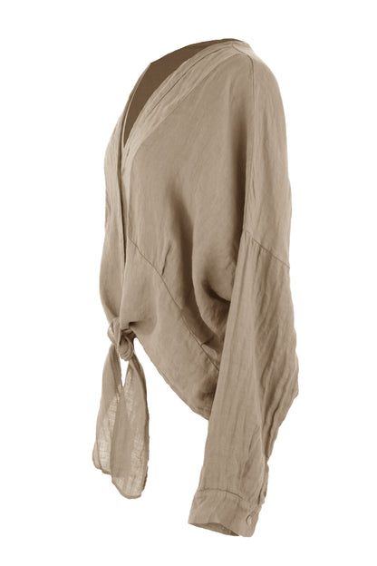 Tie Front Linen Shirt