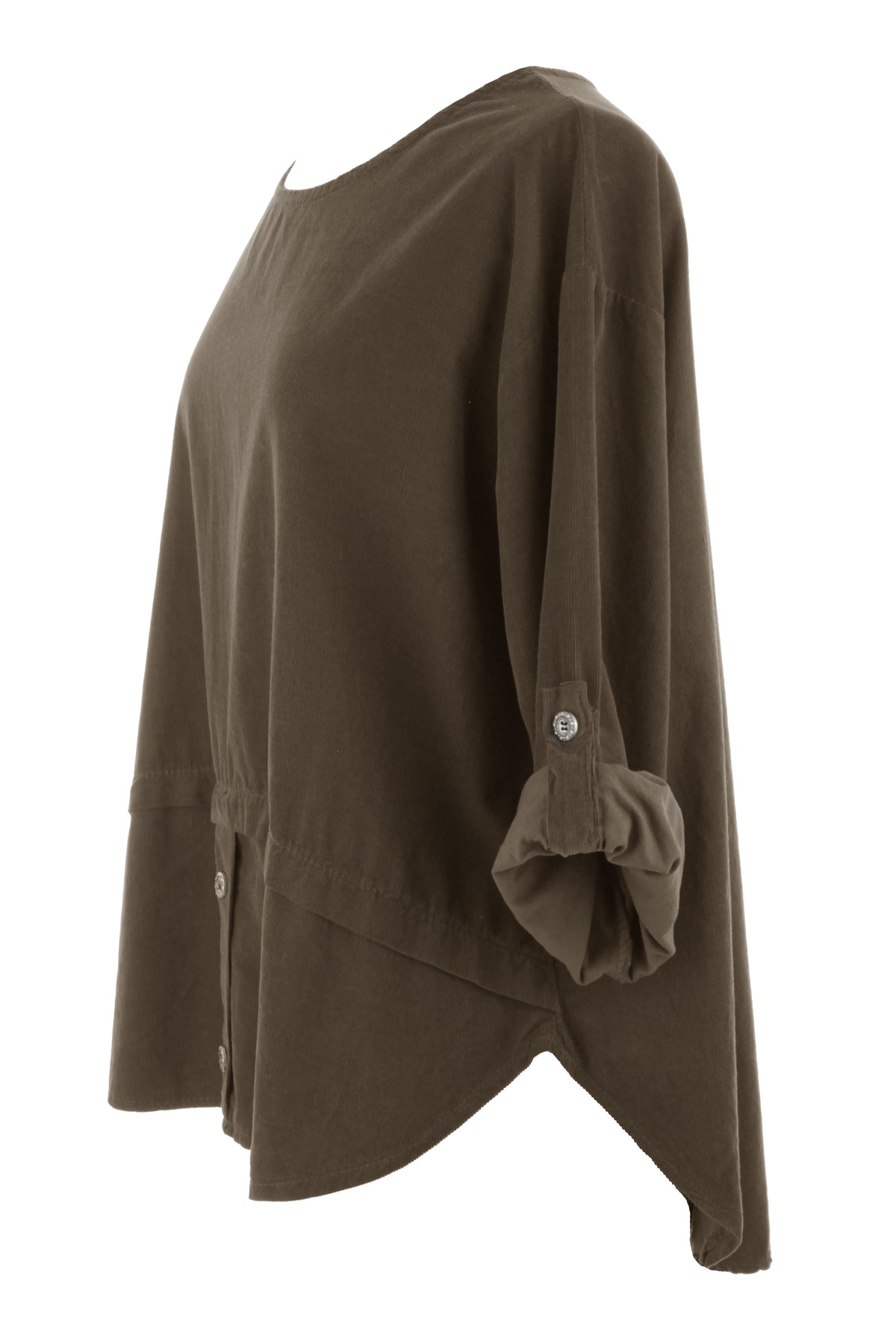 Button Detail Layer Corduroy Top