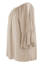Load image into Gallery viewer, Crochet Trim Cut-out Shoulder Top
