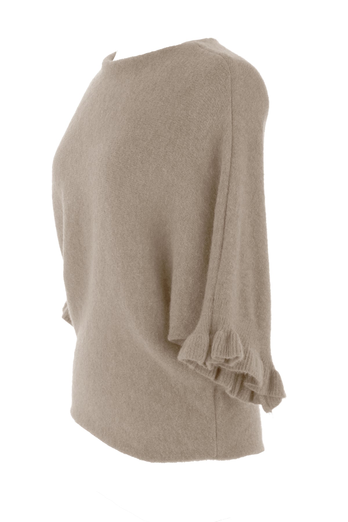 Frill Batwing Soft Knit Wool Jumper