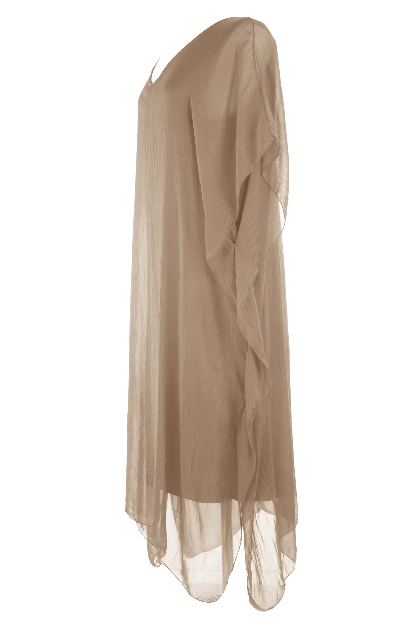 Batwing Silk Kaftan Midi