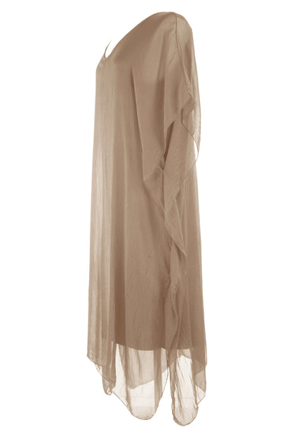 Batwing Silk Kaftan Midi