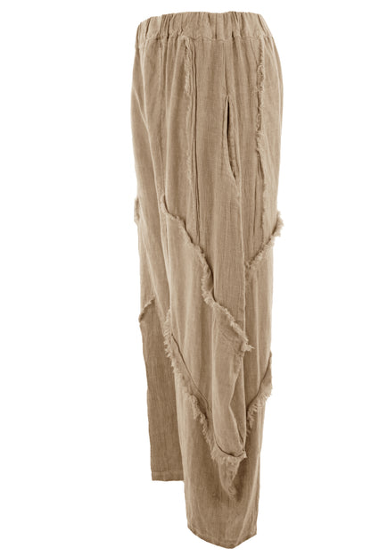 Teabag Linen Panel Trouser