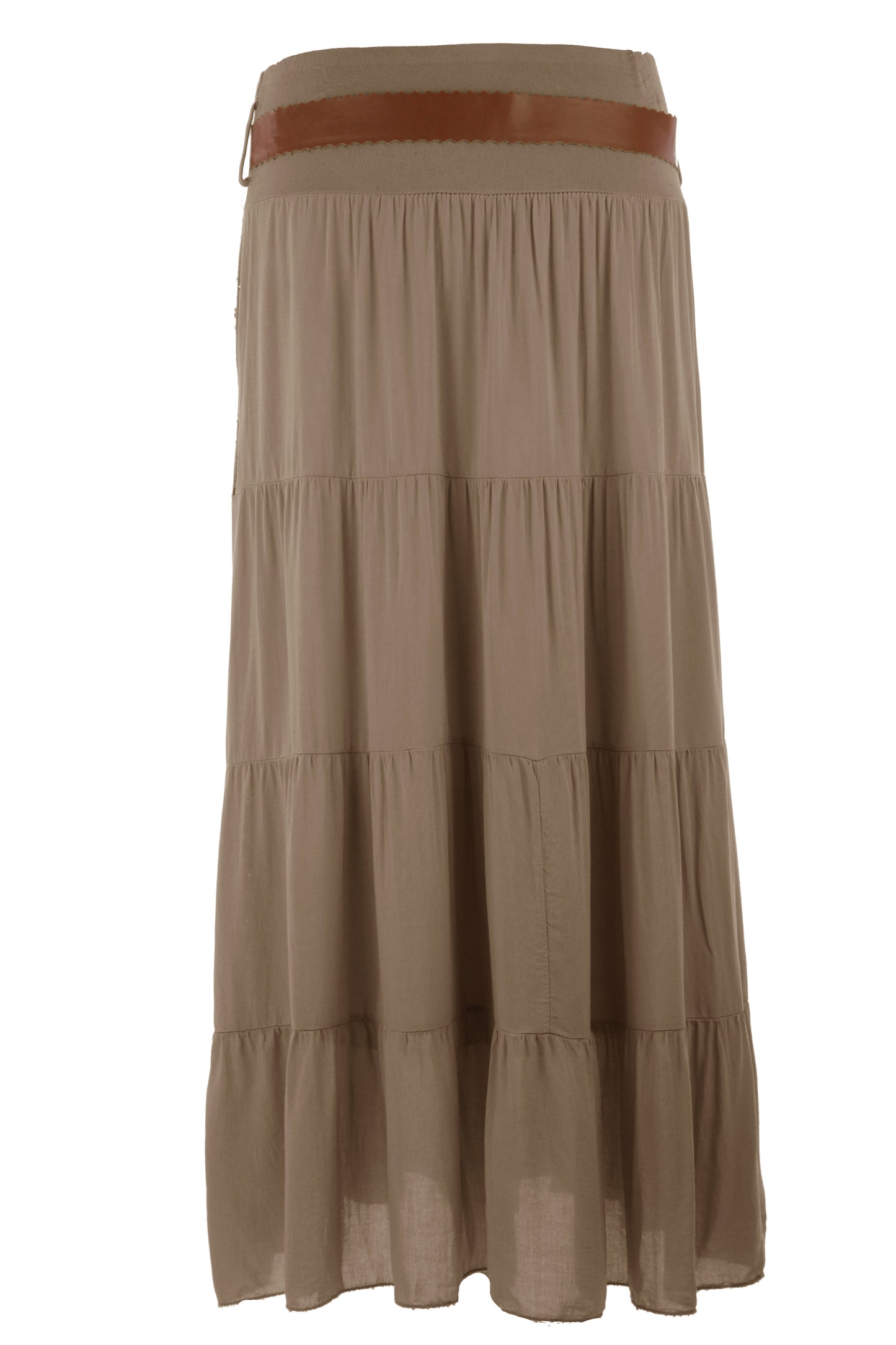Crochet Tiered Belt Midi Skirt