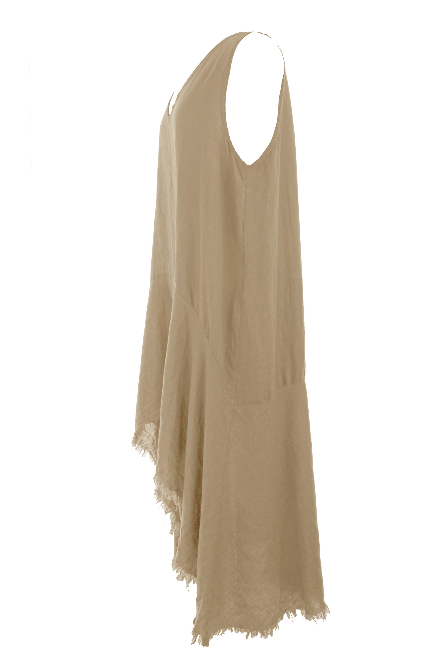 Sleeveless High Low Linen Tunic