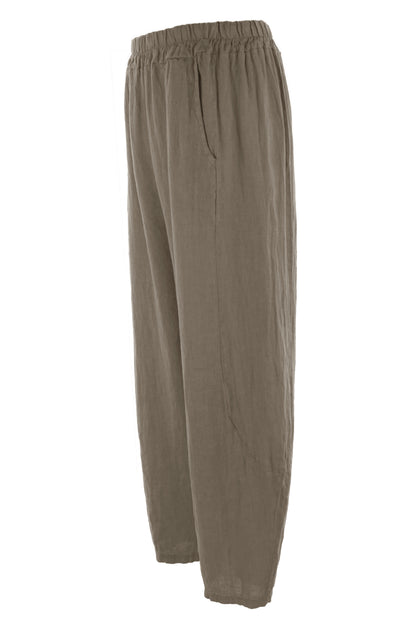 2 Pocket Barrel Leg Linen Trouser