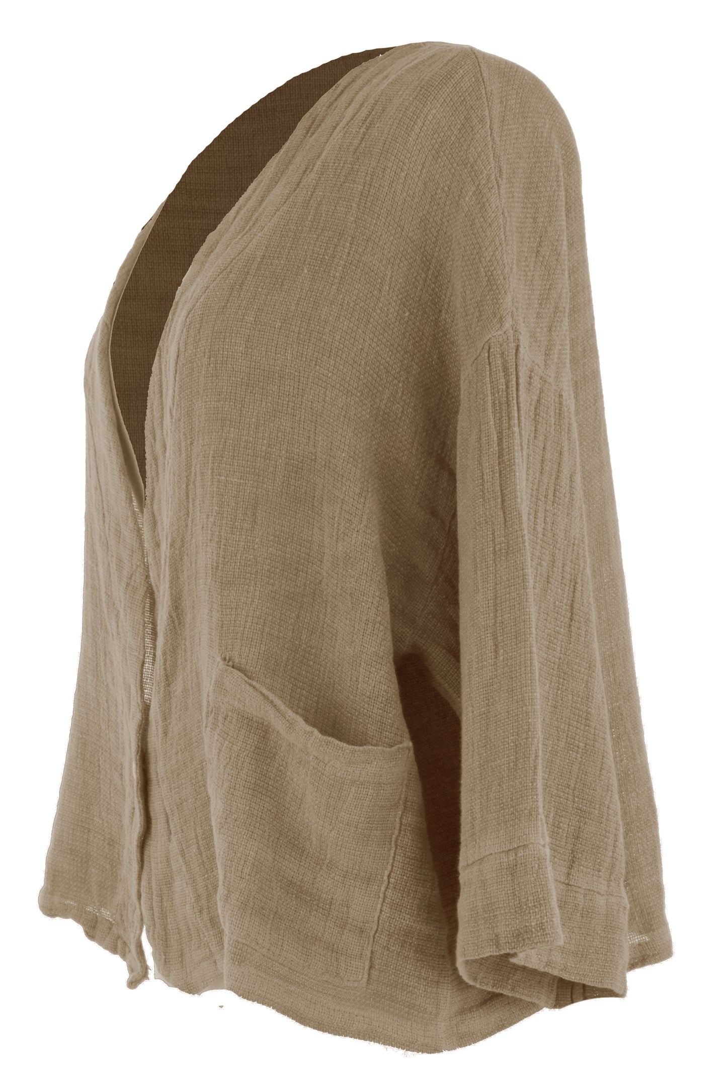 One Button Teabag Linen Jacket