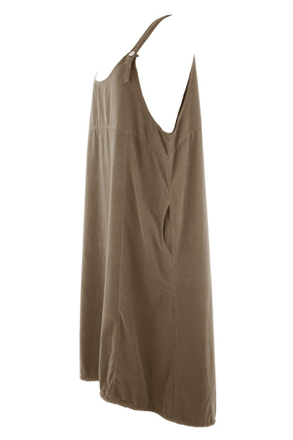 Corduroy Pinafore Midi Dress