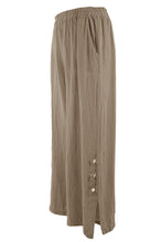 Load image into Gallery viewer, Tab Button Detail Linen Trouser

