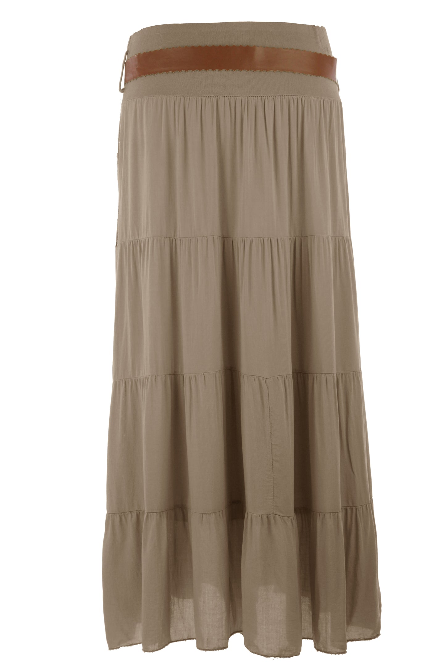 Crochet Tiered Belt Midi Skirt