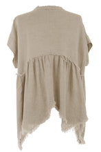 Load image into Gallery viewer, Frayed Asymmetric Linen Top
