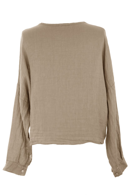 Tie Front Linen Shirt