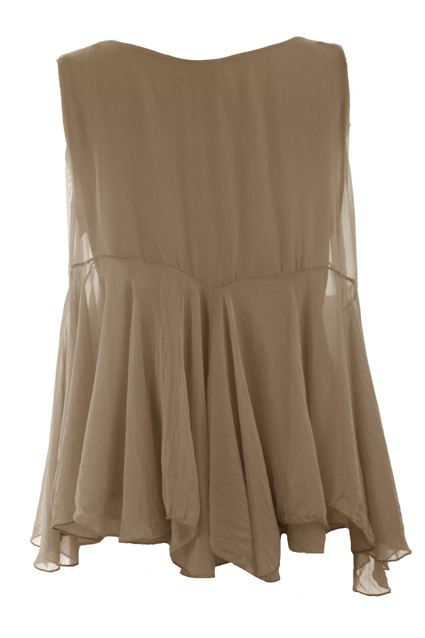 Sleeveless Swing Silk Top