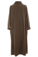 Load image into Gallery viewer, Cowl Neck Side Slit Corduroy Midi
