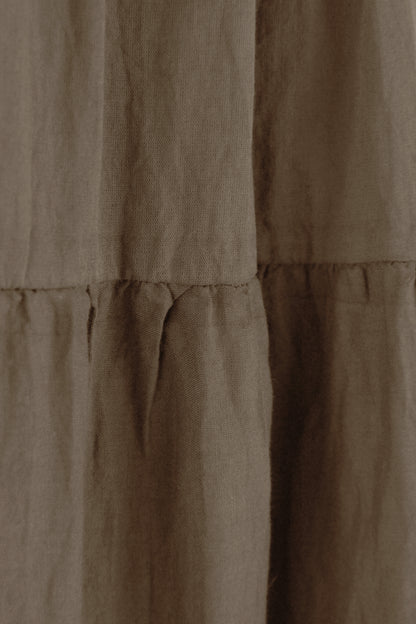 Tiered Midi Skirt with Belt