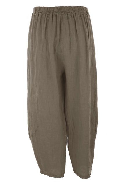 2 Pocket Barrel Leg Linen Trouser