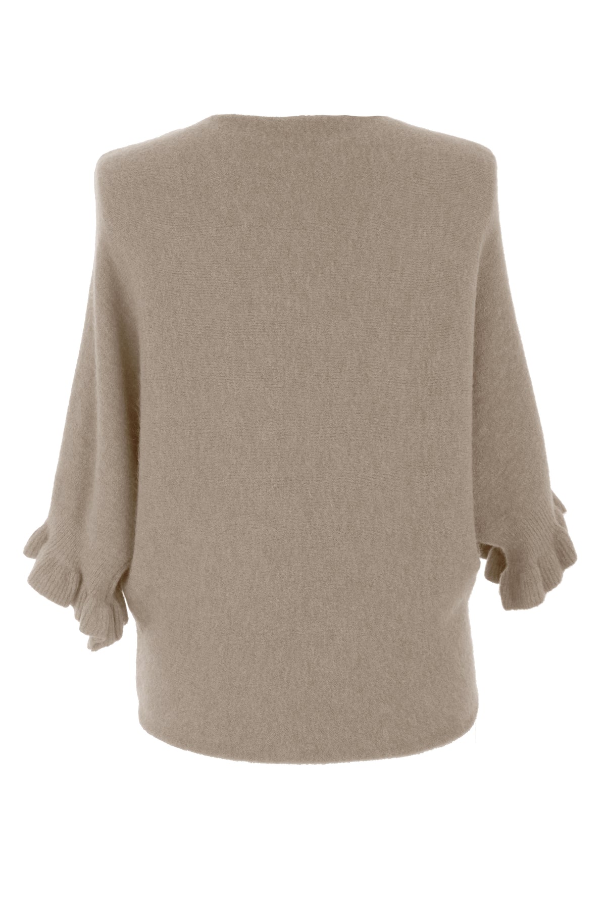Frill Batwing Soft Knit Wool Jumper
