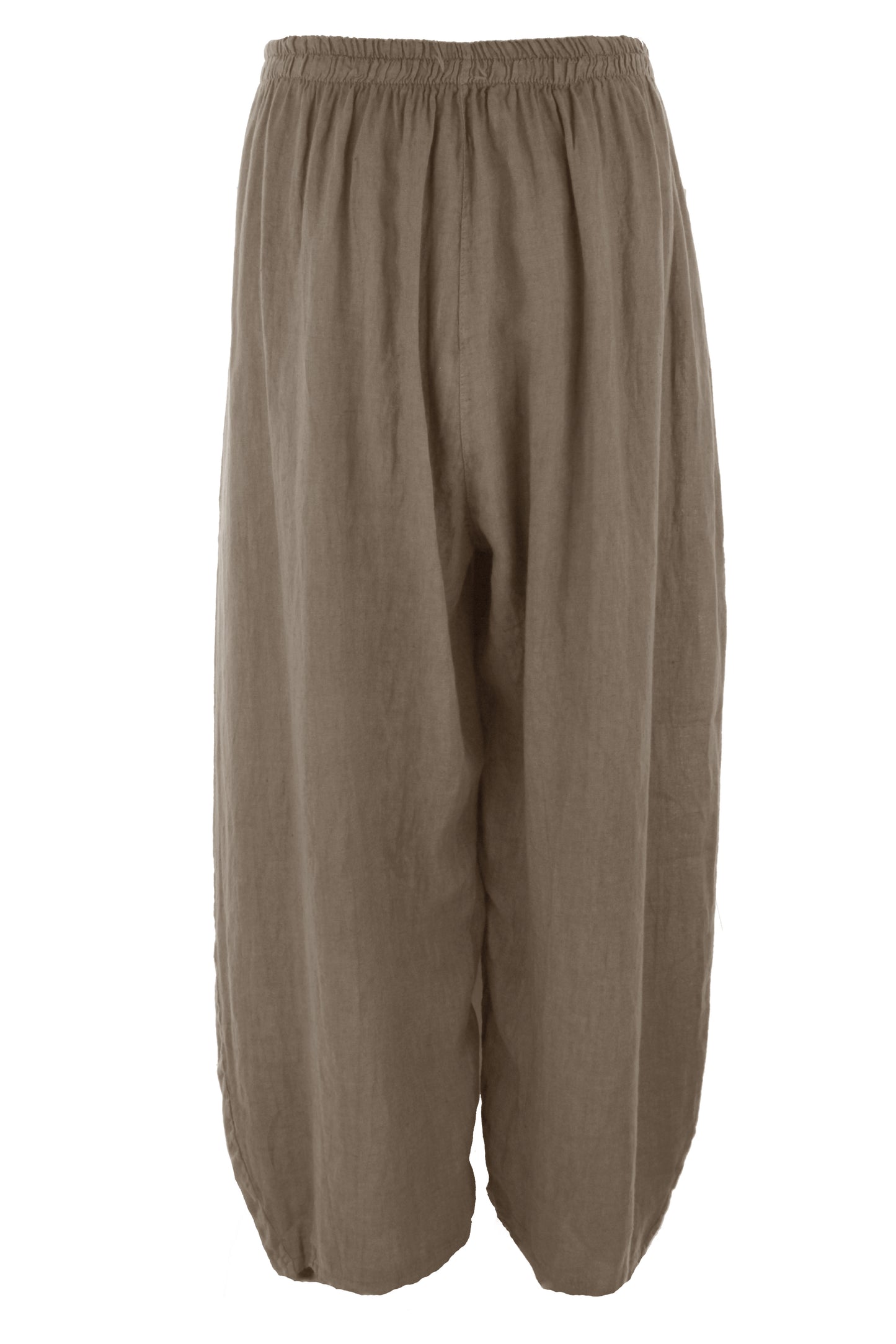 2 Slit Pocket Barrel Leg Linen Trouser