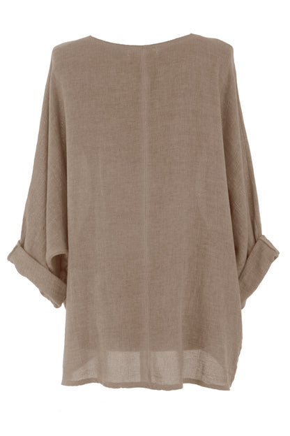 One Button Linen Cardigan