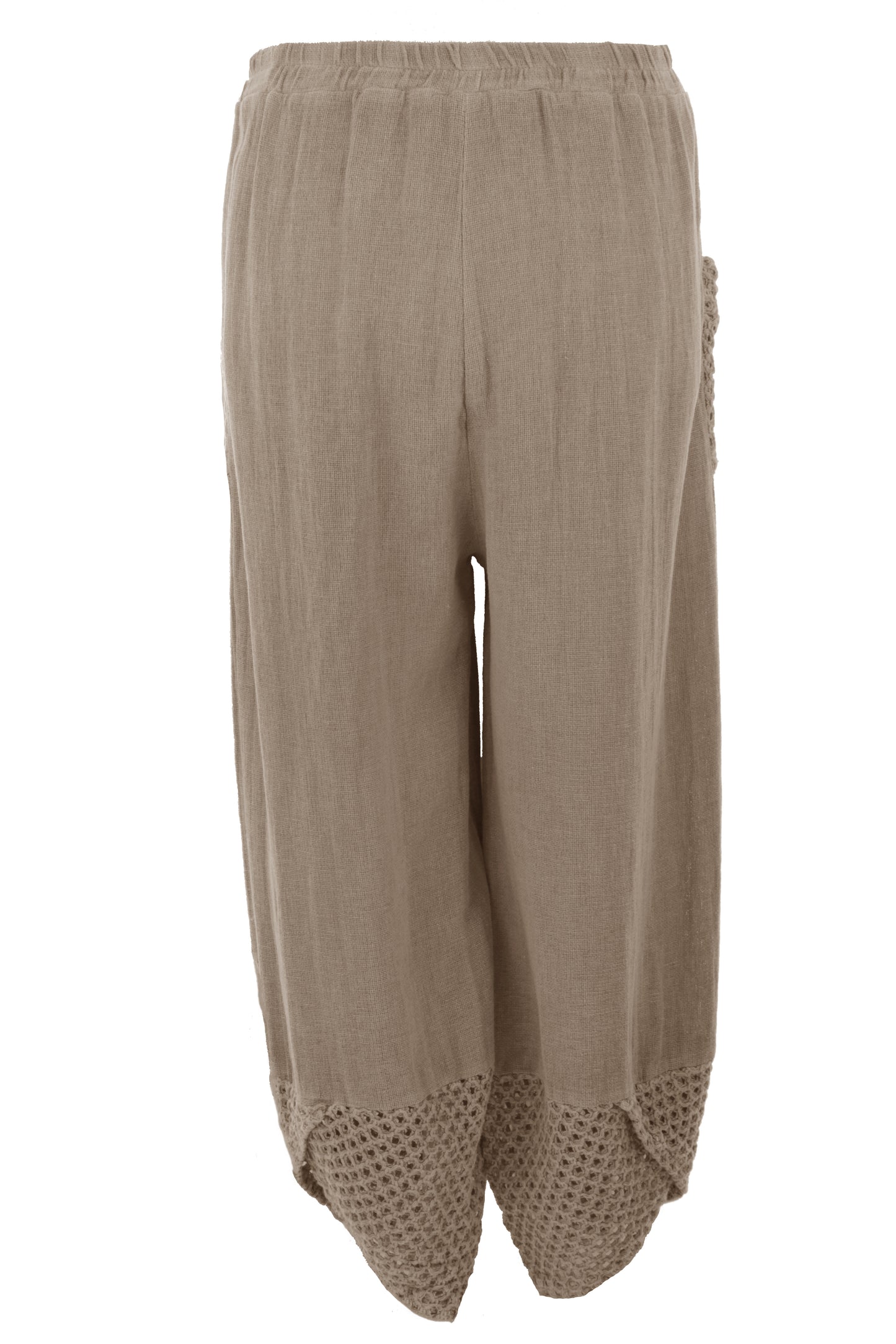 2 Crochet Pocket Barrel Leg Teabag Trouser