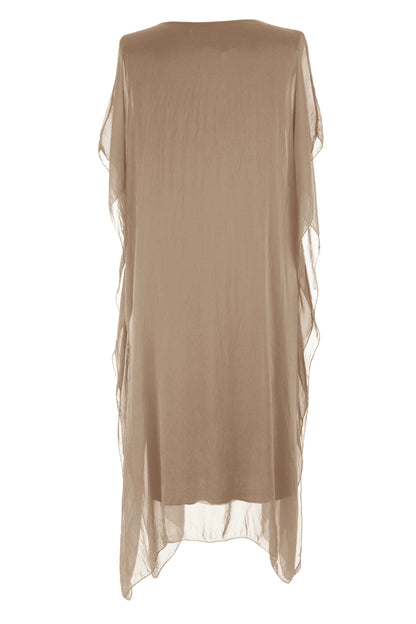 Batwing Silk Kaftan Midi